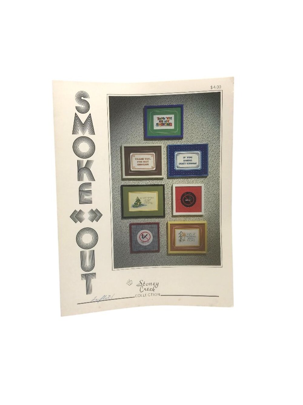 Vintage Cross Stitch Patterns, Smoke Out, 1984 Stoney Creek Collection, No Smoki